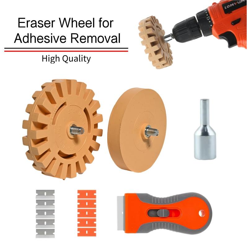 20mm/15mmCar Pneumatic Durable Rubber Eraser Wheel Removal Pad Adhesive Remover Tool Removing Decals and Stickers from car Paint