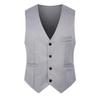 Men's Korean Style Slim Suit Vest - Business Casual for Spring & Autumn, Professional Groomsmen Dress Vest.