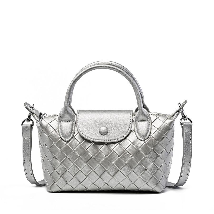 Leather Woven Bag 2025 New Model Versatile Niche Design Dumpling Bag Single Shoulder Crossbody Women's Bag Genuine Leather Handbag for Women