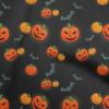 oneOone Cotton Flex Blue Fabric Halloween Sewing Material Print Fabric By The Yard 40 Inch