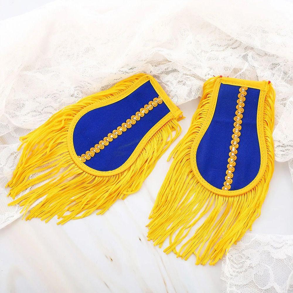 1Pair Multipurpose Tassel Fringe Epaulets Colorful Jackets Overcoats Epaulett for Drum Horn Band