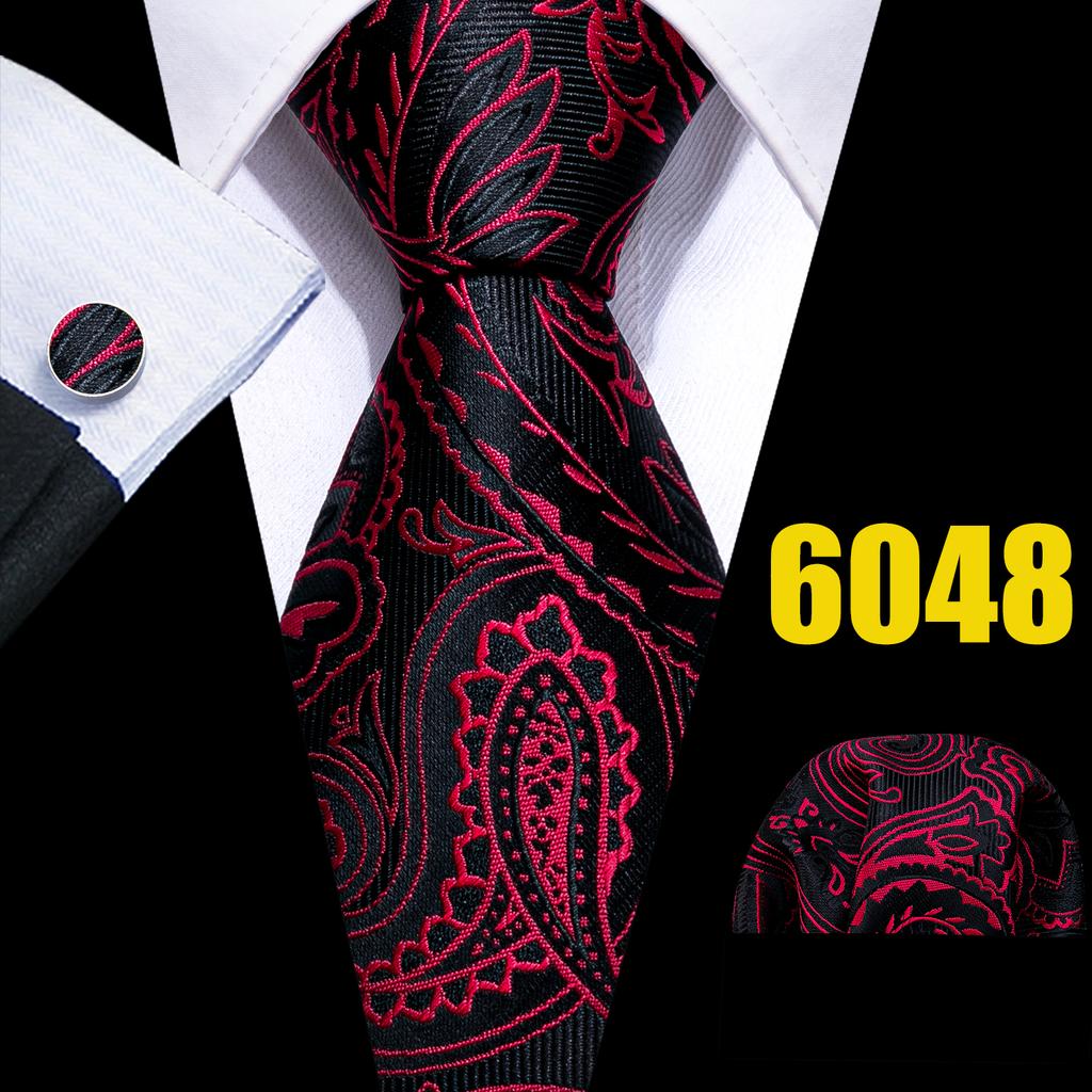 Barry.Wang Férfi Divat Nyakkendők Virágos Paisley Szövött Selyem Nyakkendő Zsebkendő Mandzsettagombok Formális Alkalmi Üzleti