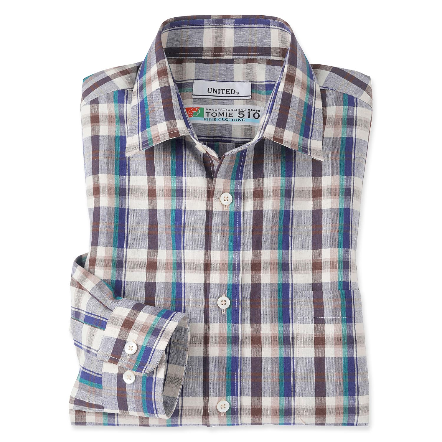 

made in Tomie Dawn [UNITED] Long-sleeved shirt, Japan, Kobo, men s (M, Madras)