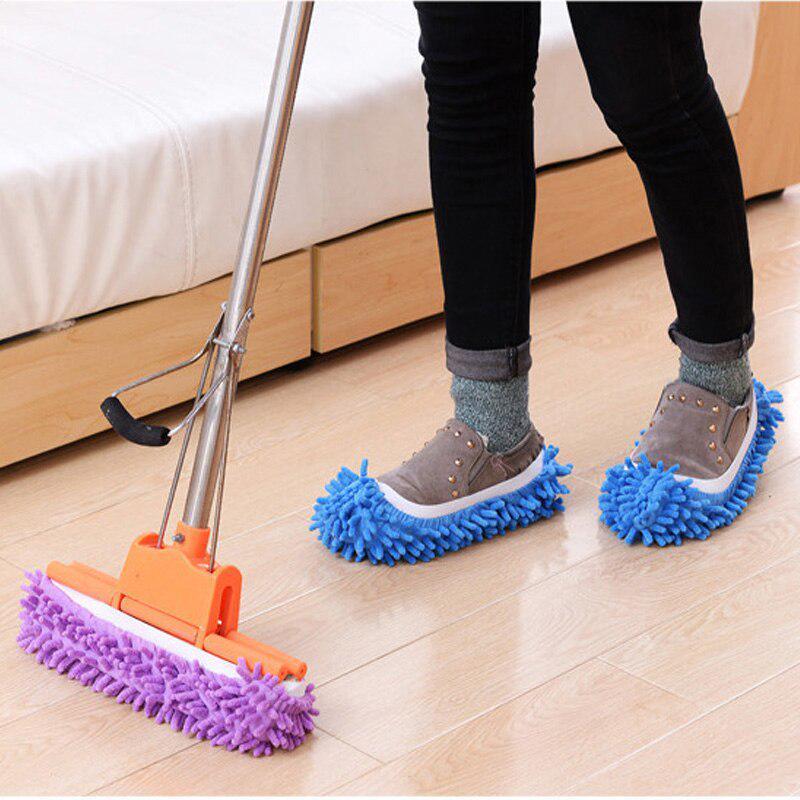 1PC Dust Mop Slipper Lazy Dusting Cleaning Foot Sock Shoe Polishing Cover Cleaner Household Cleaning