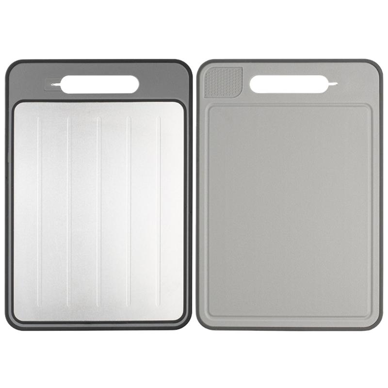 Meat Food Thawing Tray Double Sided Cutting Board with Grater Sharpener Defrosting Tray Food Preparation Utilitys