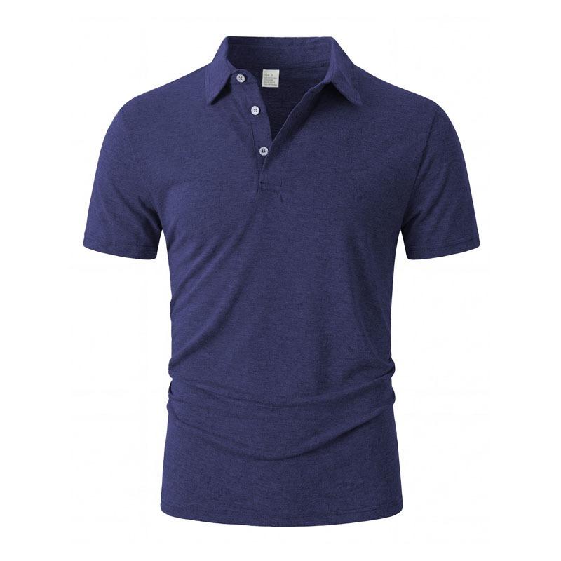 Summer New Style Lapel Daily Casual POLO Shirt Fashionable Men's Solid Color Short-sleeved T-shirt