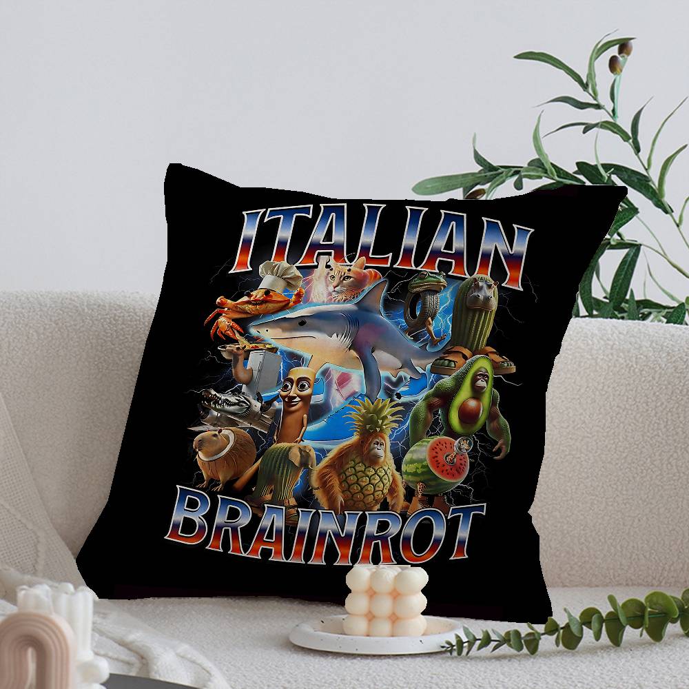 I-ITALIANS B-Brainrot Creative Animal Maple Design Cushion Cover Happy Autumn Harvest Decor Holiday Decorati Pillow Cover