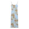 Tie-dye French suspender dress women's summer sweet hottie skirt sexy waist and thin buttocks fishtail dress