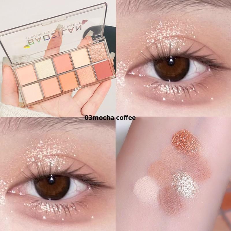 Earth Color Ten-color Eyeshadow Matte Low Saturation One Disc Multi-purpose Grooming Base Integrated Eyeshadow Disc