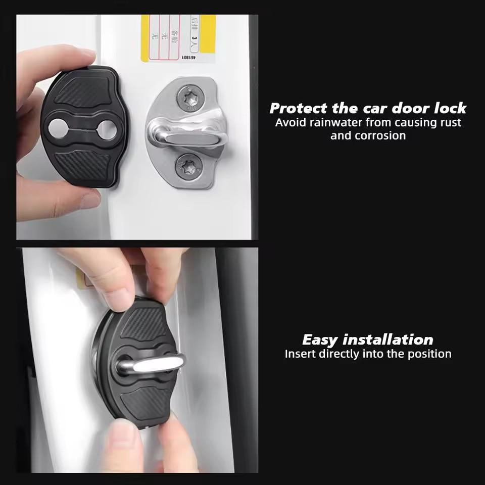4pcs Car Door Mute Damping Cushion Silicone Door Lock Buckle Cover for Tesla Model Y 2025 Juniper