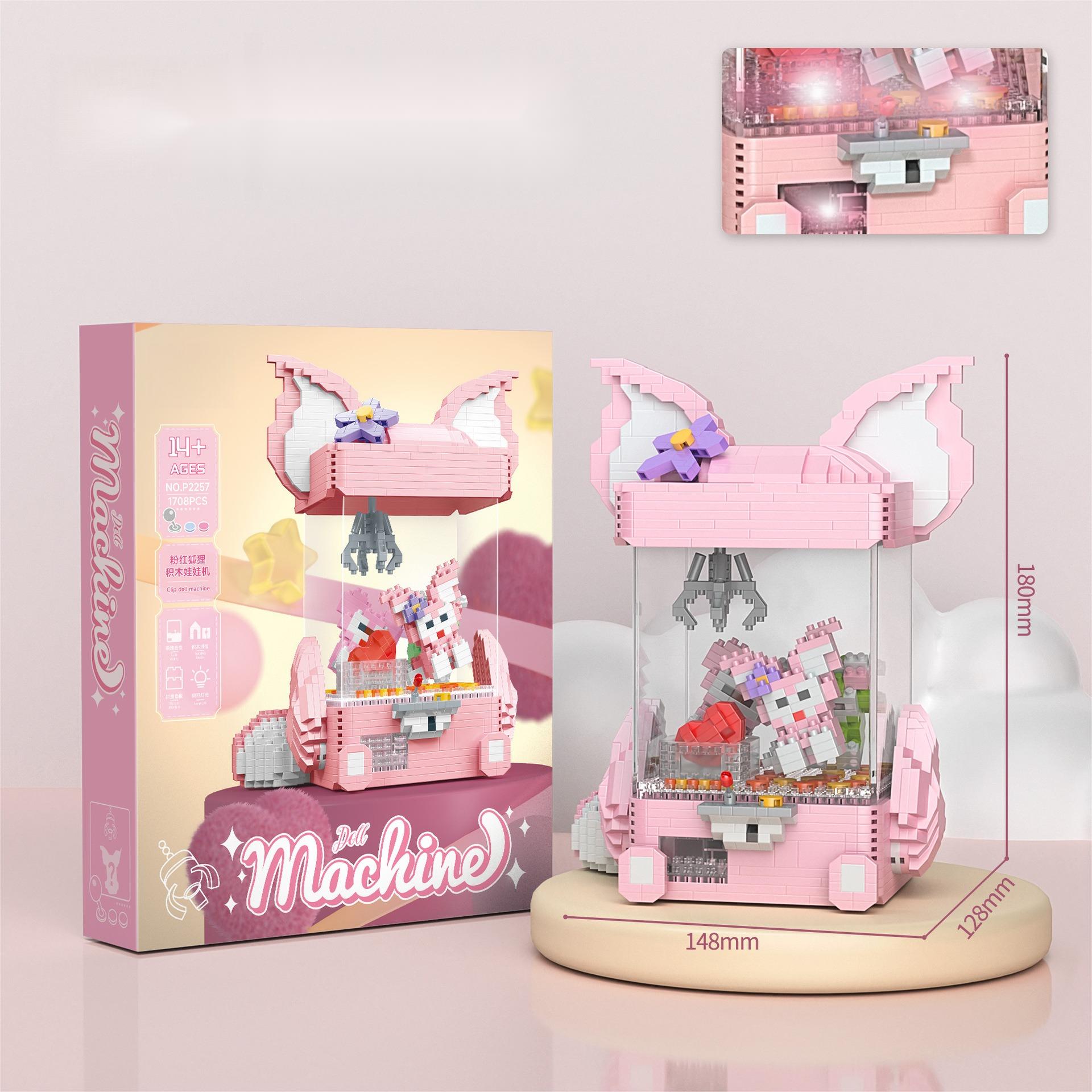 

Мультяшный кролик коготь машина строительные блоки розовая лиса модель Bircks со светом настольный DecoKids DIY головоломка сборка игрушки подарки