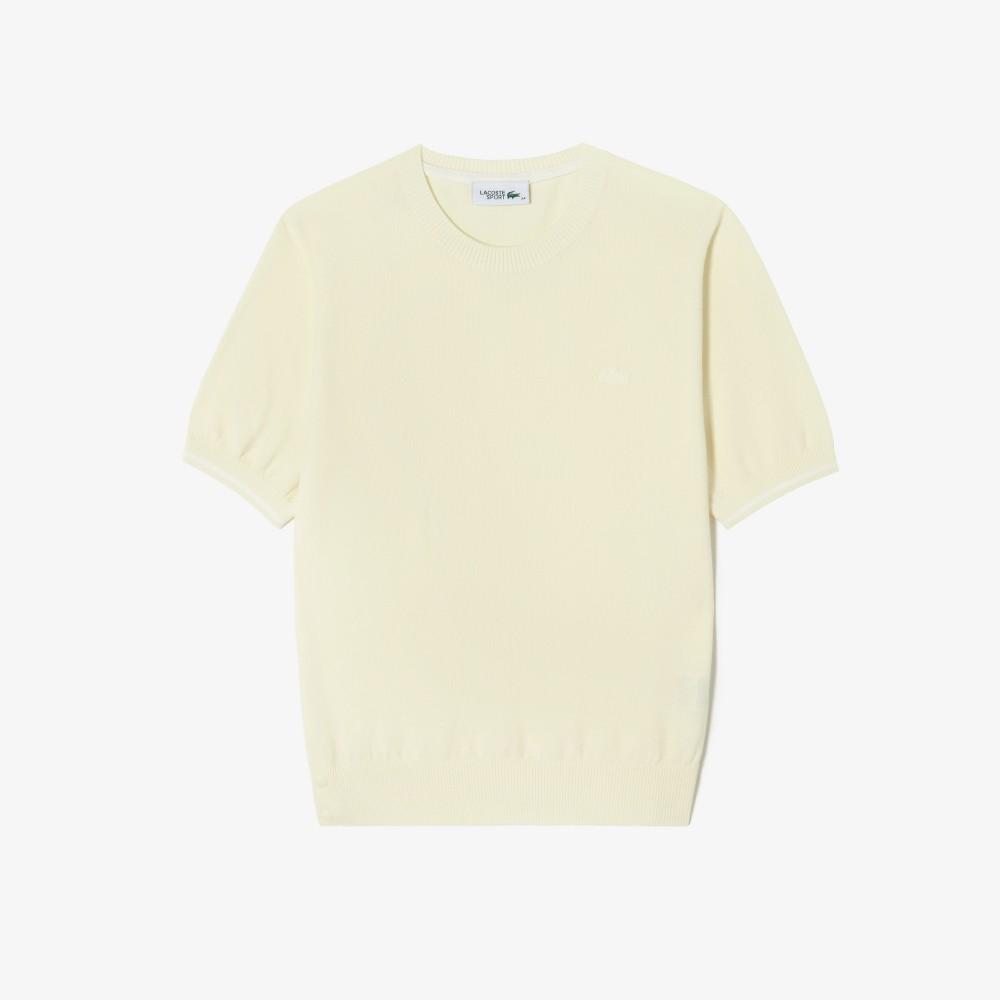 [lacoste] Women's Basic Short-Sleeve Round Neck Sweater AF335E-56GS7G
