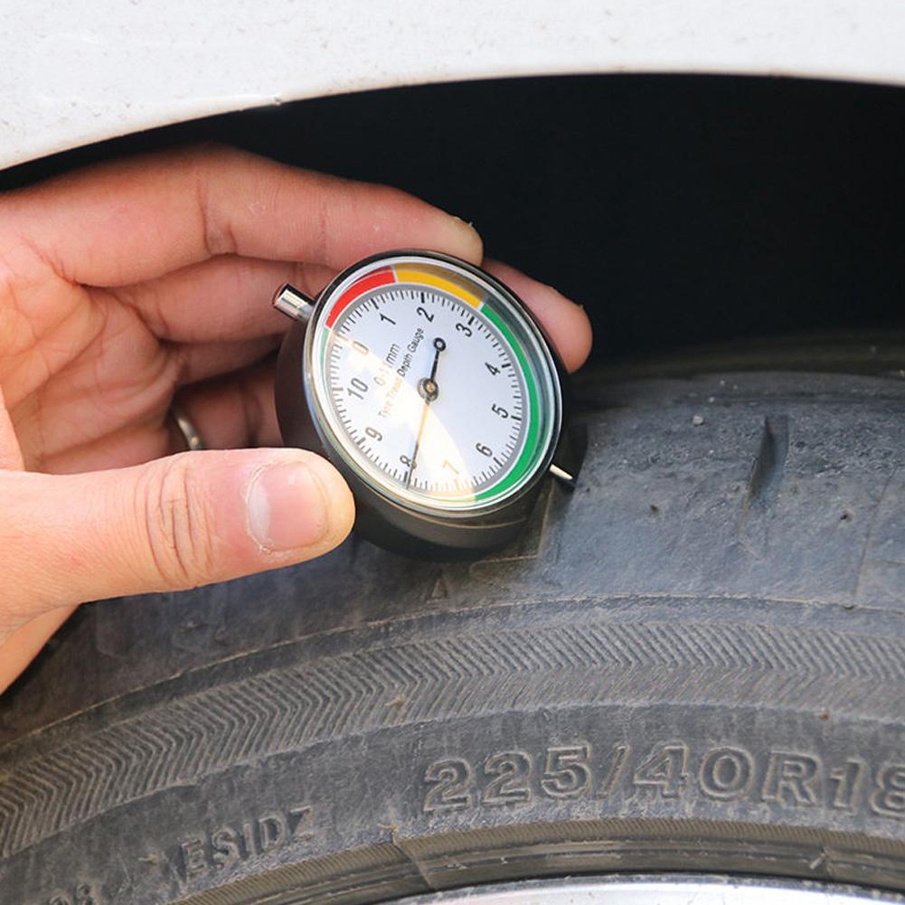 Car Tire Tread Depth Gauge 1/11mm & 1/32" Scale Needle Pointer Mechanical Gauge Metal Automotive Maintenance & Safety Tool