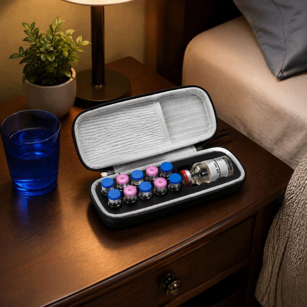 Precut Foam Slot Insulin Vial Carrying Case Portable Peptide Storage Organizer Portable Travel