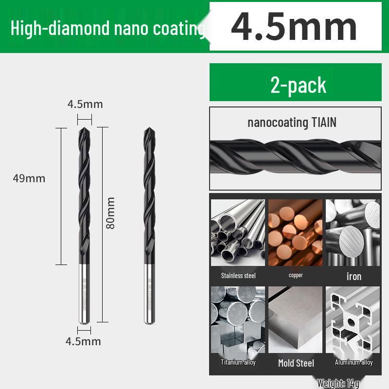 Nano Twist M35 Cobalt Straight Shank Drill Bit: Industrial-Grade with Large Capacity Spiral Flute for Fast Chip Removal