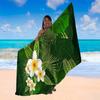 Tropical Palm Leaf Plumeria Beach Sarong Wrap, Highly Absorbent Quick Dry for Travel Camping