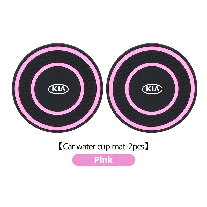 MYMX8 For KIA 2PC Car Coaster Water Cups Slot Non-Slip Pads Auto Interior Accessories Cerato Proceed Venga Stonic Picanto Sorento K5