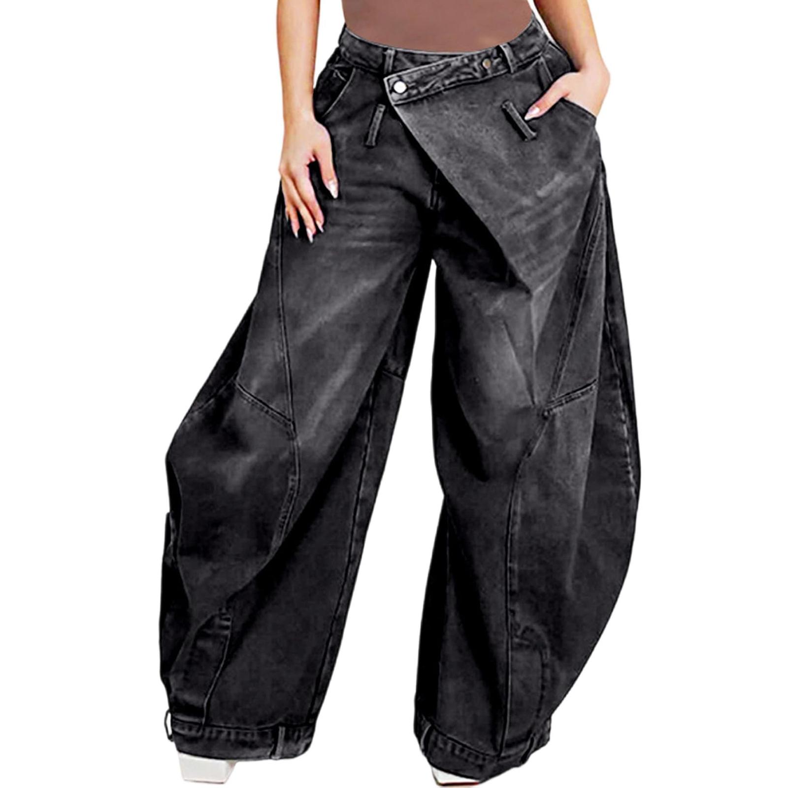 Women`s Relaxed Fit Distressed Jeans with