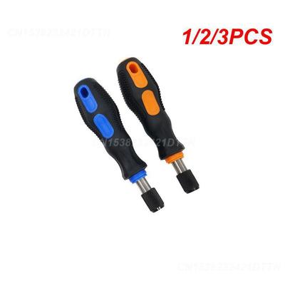 1/2/3PCS Screwdriver Holder Portable Screwdriver Head Handle Screwdriver Screwdriver Bit Manual Red Handle Rubber Handle