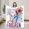 Frieren Beyond Journey's End Blankets Flannel Print Full Character Multi-function Lightweight Throw Blankets Bedspreads Quilt
