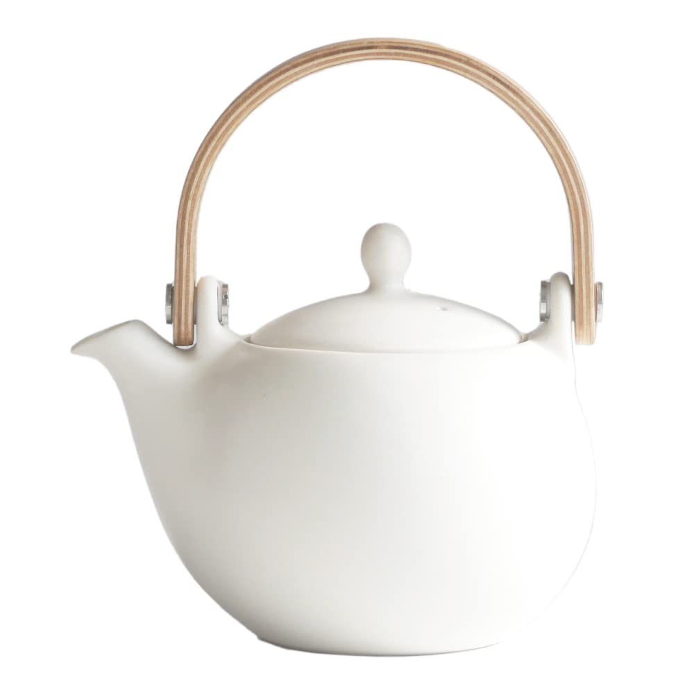 

LOLO | White Earthenware Teapot | Made in Japan | Gift | Pottery | Japanese Tableware (White)