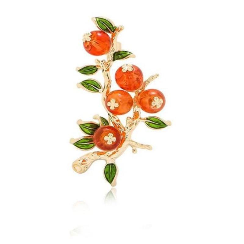 1Pc Fashion Persimmons Brooch for Women Men Exquisite Plant Pins Brooches Jewelry Trendy Accessories Party Gifts