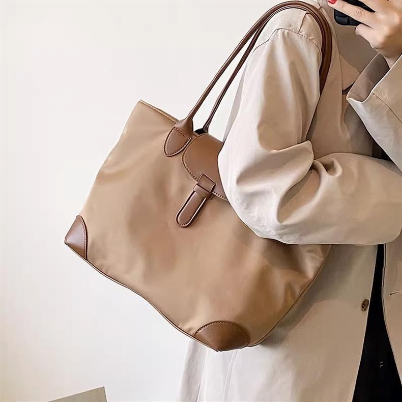 Large Capacity Nylon Tote Bag – Casual Oxford Cloth Shoulder Bag for Women, Ideal for Office and Class Use