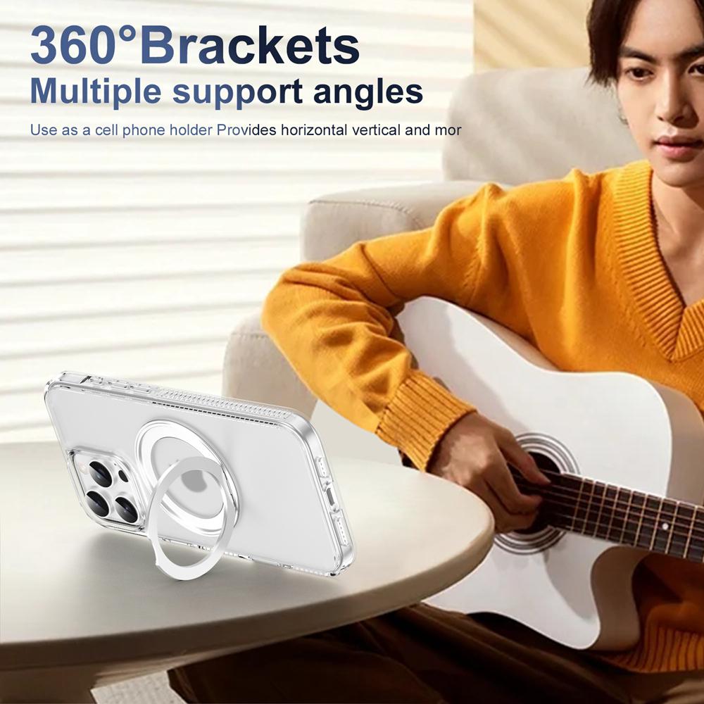 KEYSION Coque de protection pour iPhone 16 Pro Max 16 Plus avec bouton de contrôle tactile et anneau magnétique MagSafe 360, chargement sans fil, mat et transparent