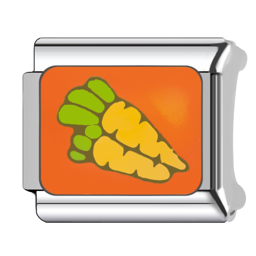 Bracelet Modular Titanium With Steel Cartoon Fruit And Vegetable Charms