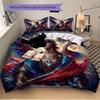 3pcs Anime Angel Wing Comforter Set with One Quilt Cover and Two Pillowcases (No Core) - Festive Gift for Bedroom Decor, Polyester Fabric, Anime Carto