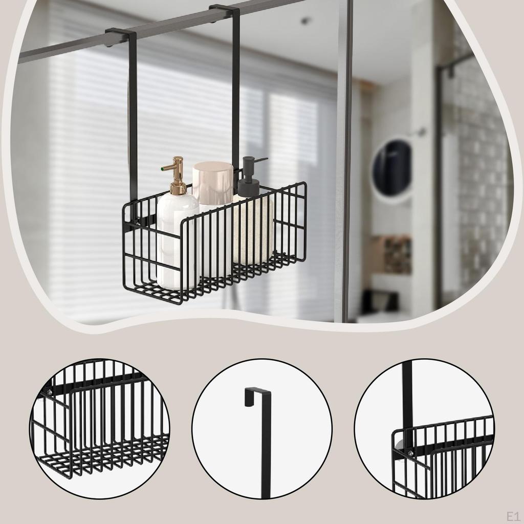 Over The Door Shower Basket, Easy Installation, Storage Rack, Bathroom Organizer for Laundry Room