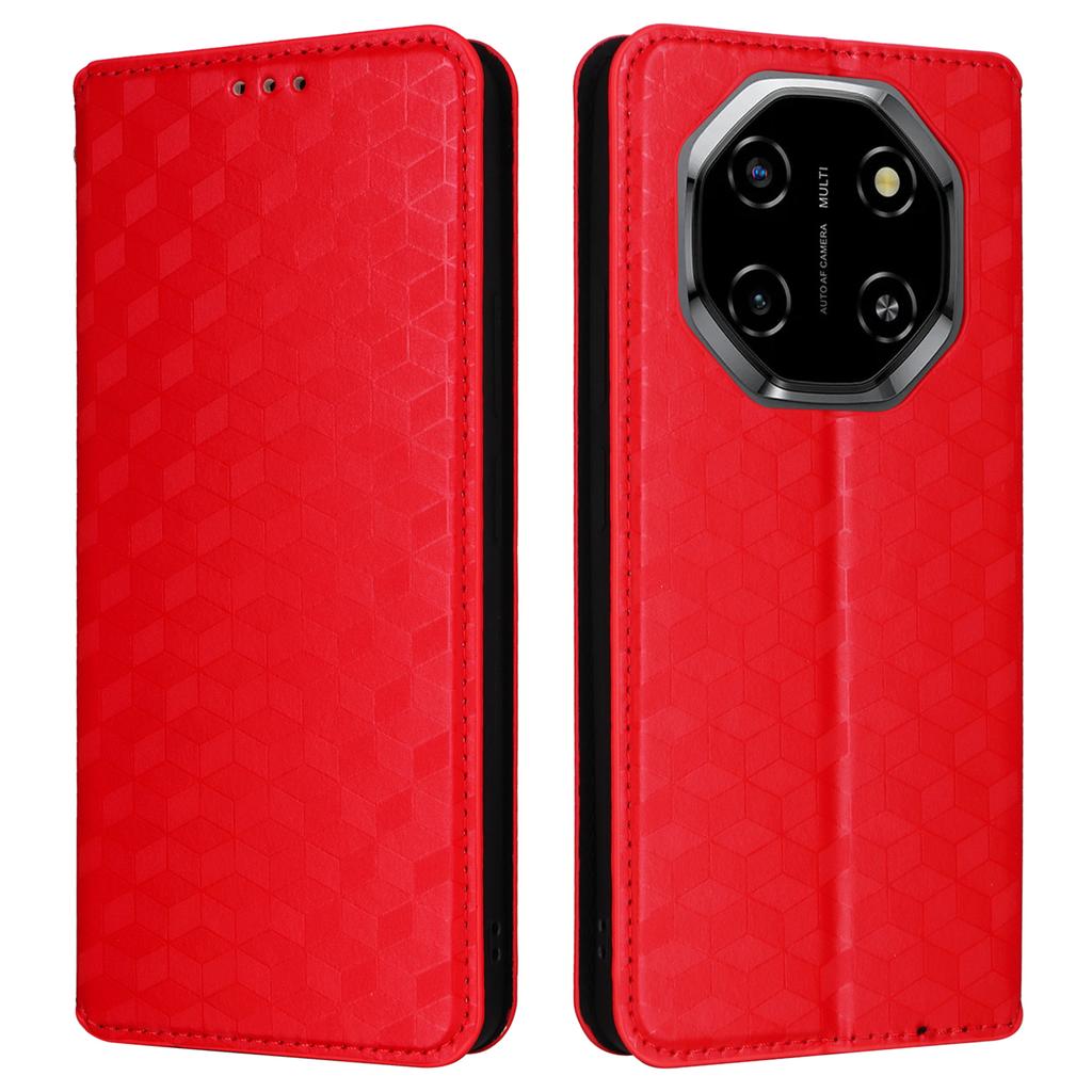 For Blackview Shark 6/Oscal Tiger 8 Case Wallet Rhombus Imprinted Leather Phone Cover