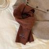 New Autumn and Winter Knitted Wool Scarf for Women Korean Version Versatile Embroidered Dachshund Woolen Neck Scarf Thickened Warm Scarf