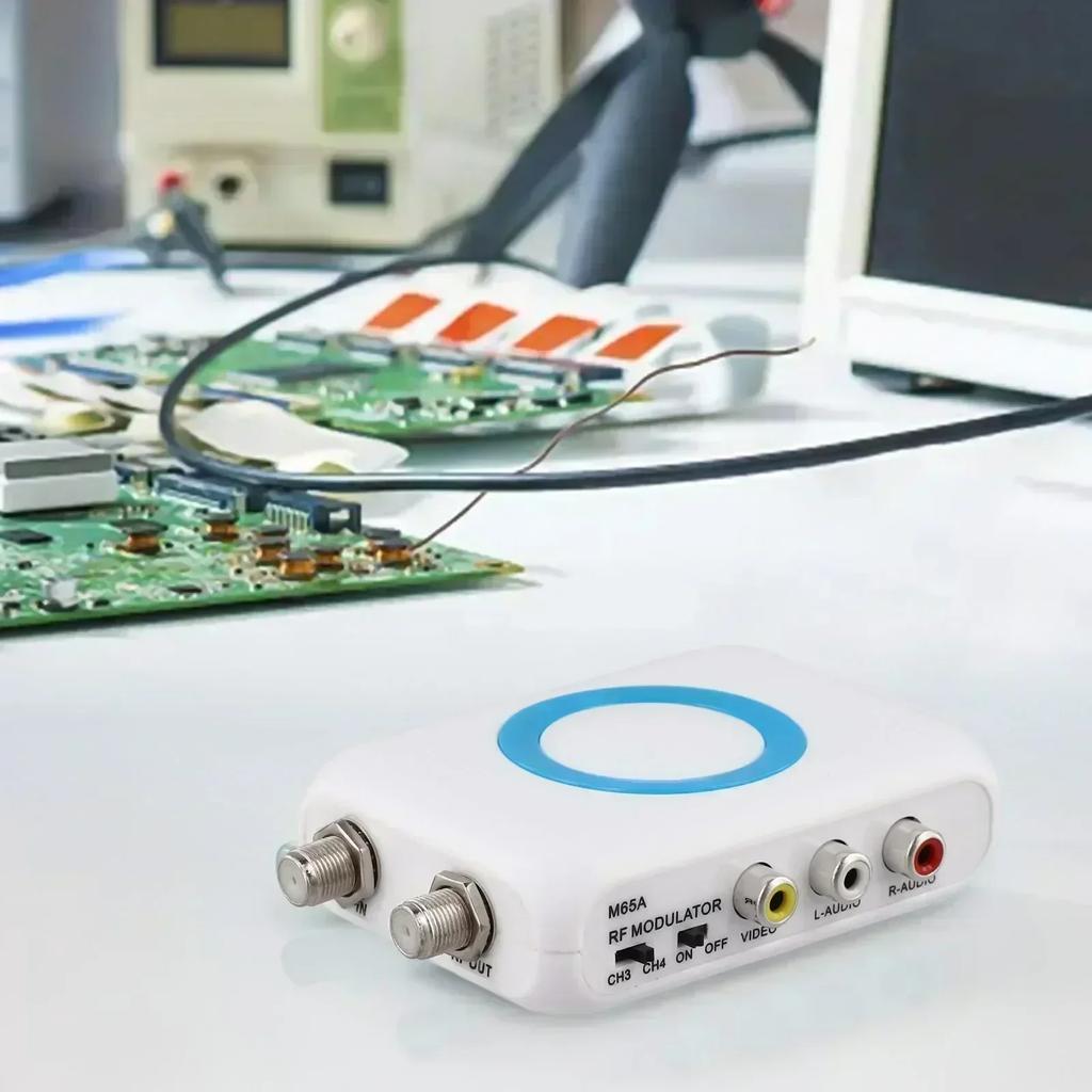 M65ANTSC RF Modulator With AV Output, Professional HD VHF Demodulator/converter, Supports NTSC TV Format Output RF Modulator
