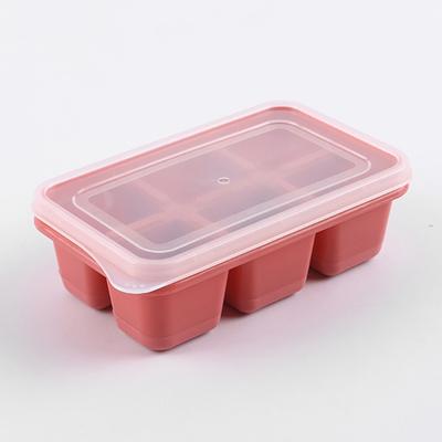 Silicone Ice Cube Mould With Diy Lid 6 Grid Soft Bottom Cube Mold Square Tool