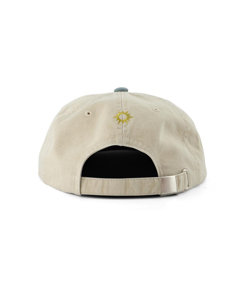 HELLO SUNRISE Washed Two Tone Arch Logo 6Panel Cap_Beige & Khaki