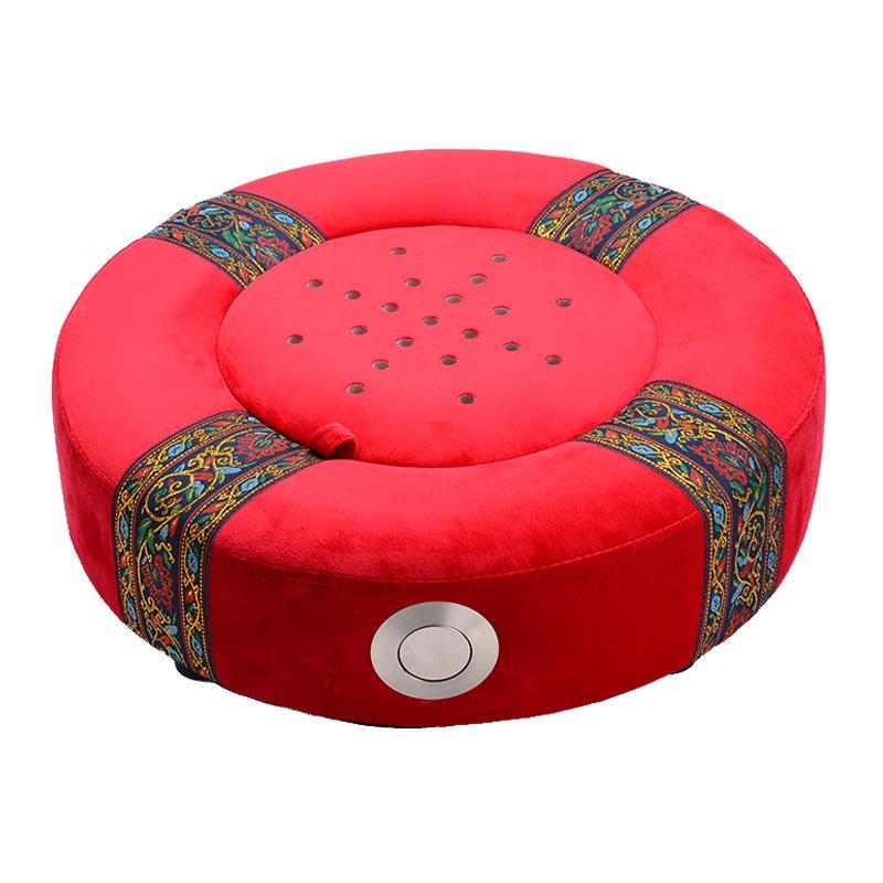 Portable Solid Wood Moxibustion Stool and Cushion Set for Hip, Abdomen, and Back Therapy