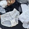 Ladies Summer Court Style Small Male Main Mesh Lace  Up Mid Waist Triangle Briefs