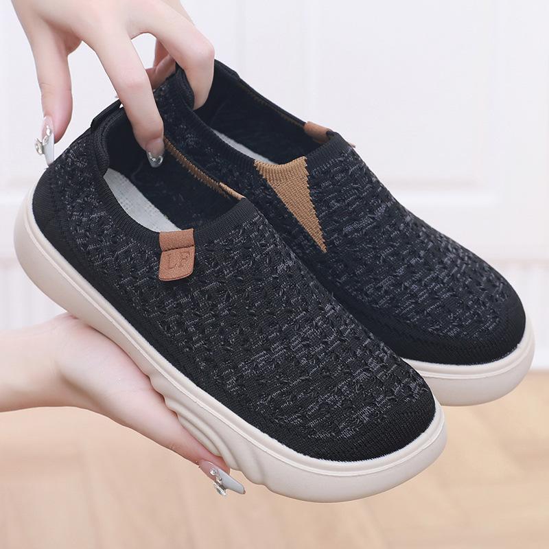 

2025 new lazy fisherman shoes women s high-elastic flying woven one-pedal casual shoes comfortable soft-soled mother shoes walking shoes 40 чорний