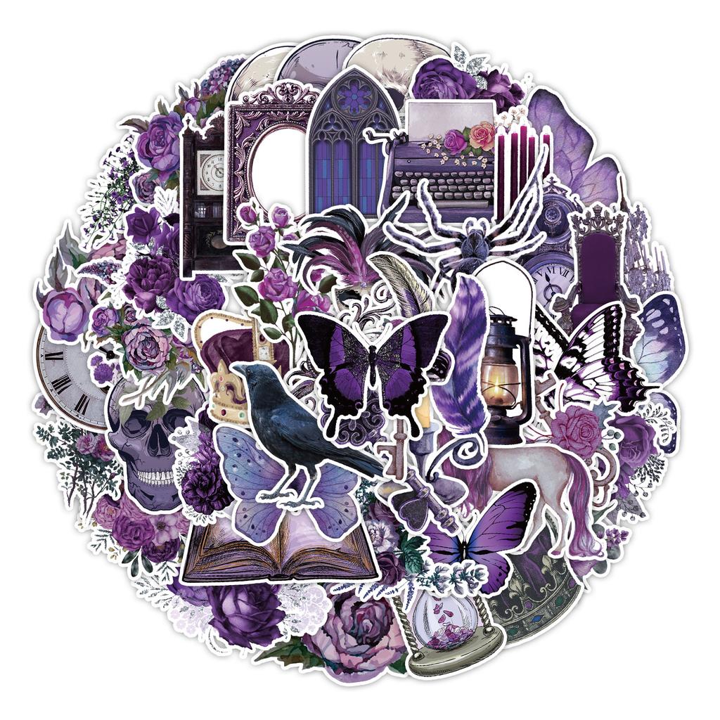 50 Violet Series Graffiti Stickers Motorcycle Computer Water Cup Decorative Stickers Waterproof Creative Stationery Stickers