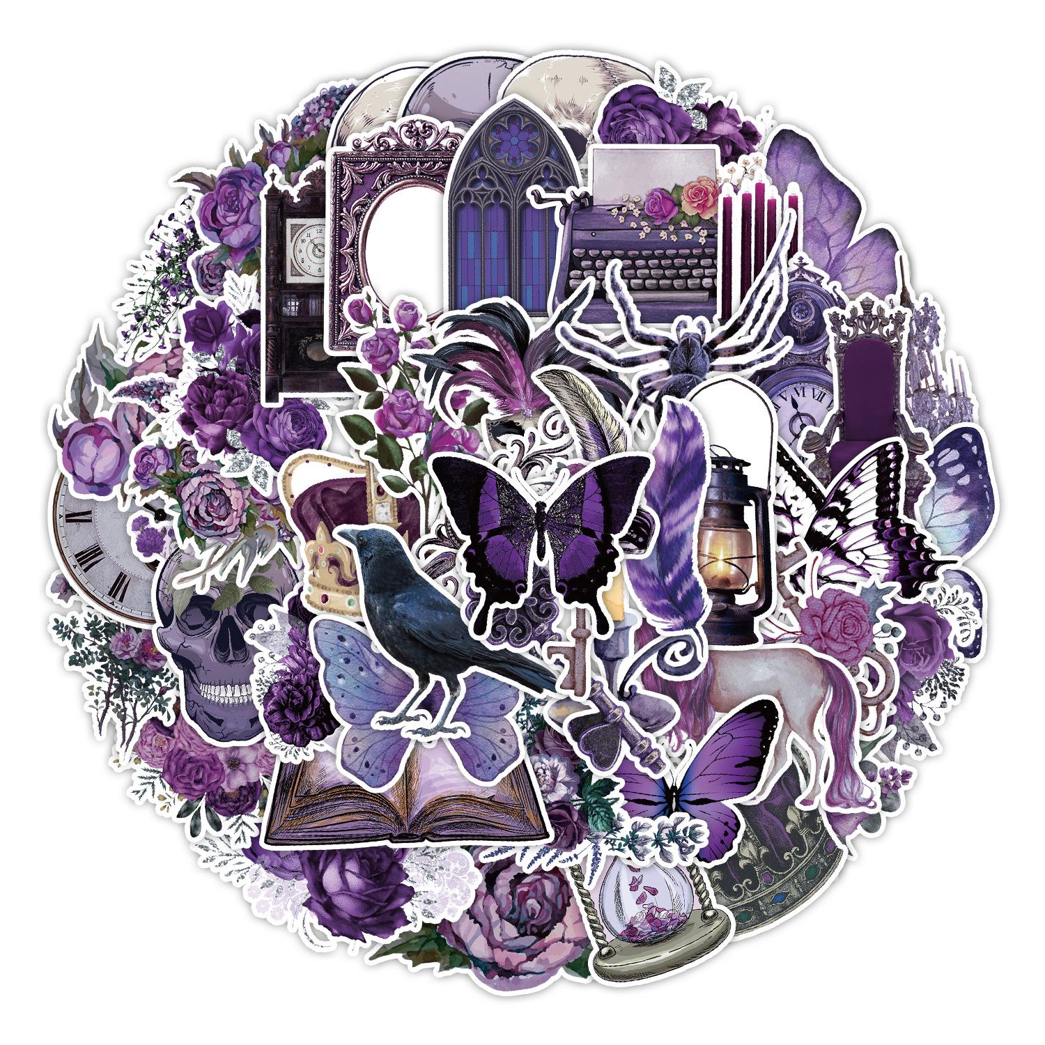 

50 Violet Series Graffiti Stickers Motorcycle Computer Water Cup Decorative Stickers Waterproof Creative Stationery Stickers