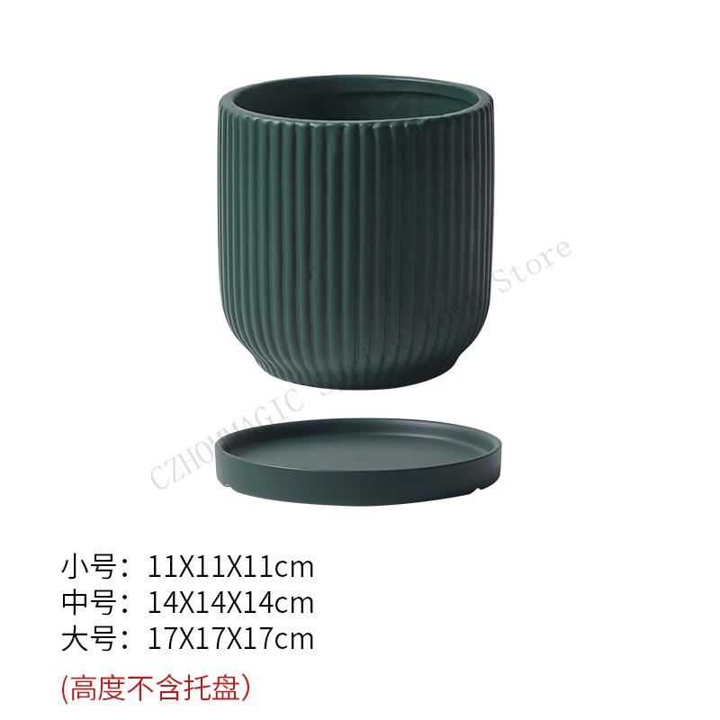 Nordic Style Ins Ceramic Flowerpot With Tray Fashion Simple Indoor Living Room Pot For Flowers Lvluo Bonsai Home Decoration Gifs