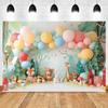 Safari Tropical Jungle Animals Baby 1st Birthday Party Photography Backdrop Wild One Baby Shower Photo Background Photo Studio