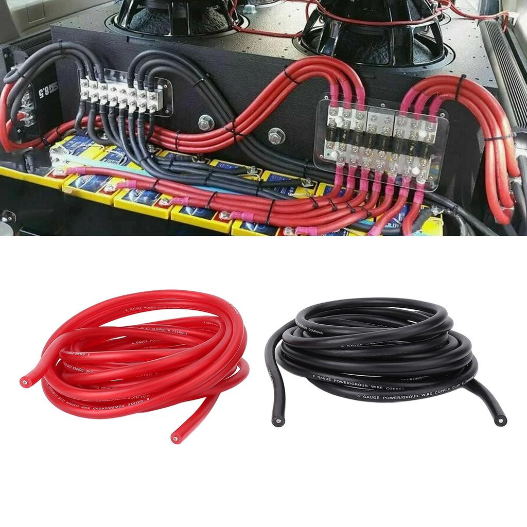 8 Gauge Draht 20 Fuß 8AWG Kabel mit Schrumpfschlauch für Fahrzeug Wohnmobil, Boot