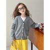 V-Ausschnitt Marken Frühlingsmantel Baumwollmischung Pullover Kinderkleidung