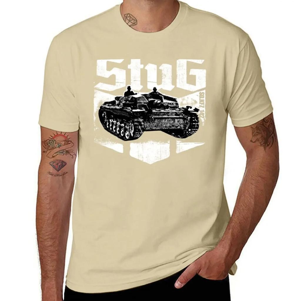 StuG III TShirt cotton graphic tees korean fashion Blouse men clothings 2025 new model