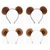 Braunbär Ohren Niedliches Stirnband Flauschiges Grizzly Haarband Tierohren Kopfschmuck für Make-up Gesicht Waschen Party Halloween Geschenk
