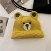 Versatile Hat Style Cute Cartoon Bear Ear Womens Warm Knitted Hatscaps