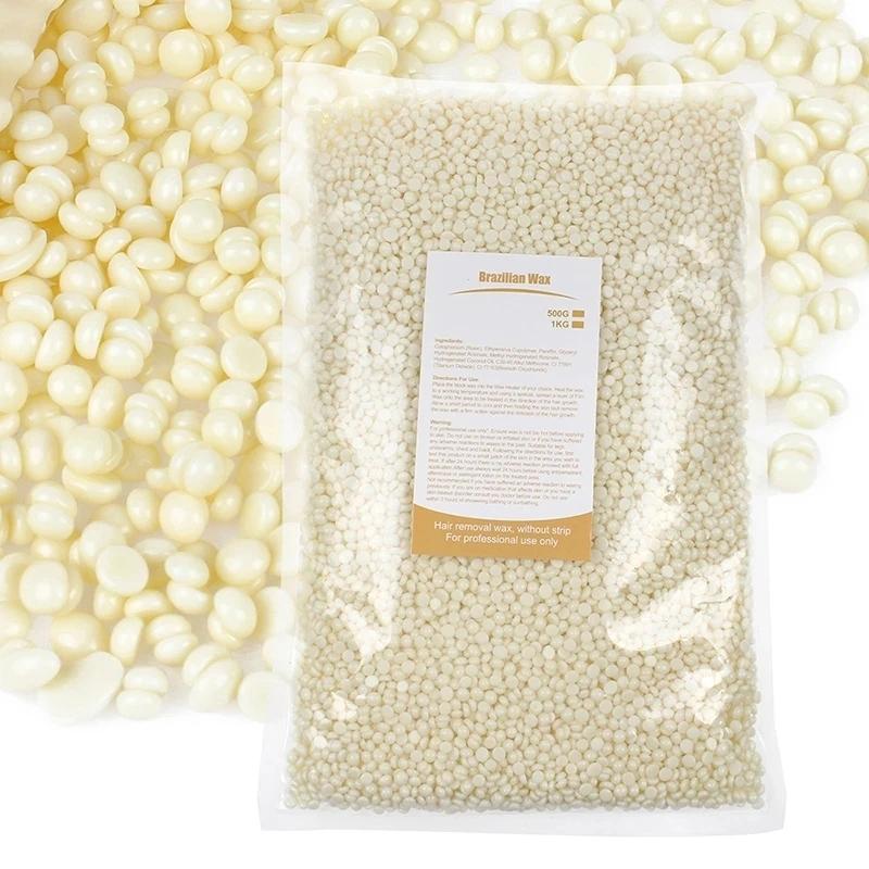 1000g Hard Wax Beans Solid Hair Remover No Strip Depilatory Hot Film Wax Bead Hair Removal for Full Body Bikini Face Leg Eyebrow