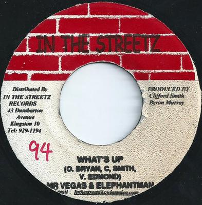 7inch Record MR. VEGAS & ELEPHANT MAN - What's Up NONE In The Streetz 2000 Jamaica Reggae, Ska & Dub Used